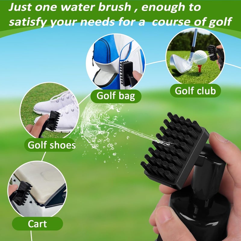 nabobt Golf Towel and Brush Set, Premium Golf Towel(16x16 inch) & Club Brush Cleaner with Retainer Clip and Squeeze Water Bottle, Essentials Golf Accessories for Men - Image 2